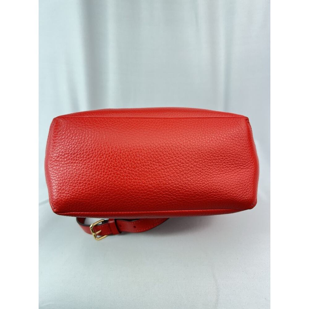 COACH Mini Abby Duffel Shoulder Crossbody Bag RED Pebble Leather - Picture 11 of 16